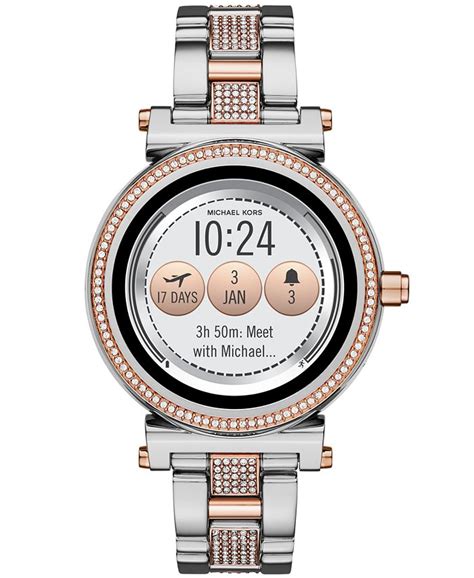 michael kors sofie pave two tone smartwatch|Michael Kors Men's or Women's Gen 6 44mm Touchscreen .